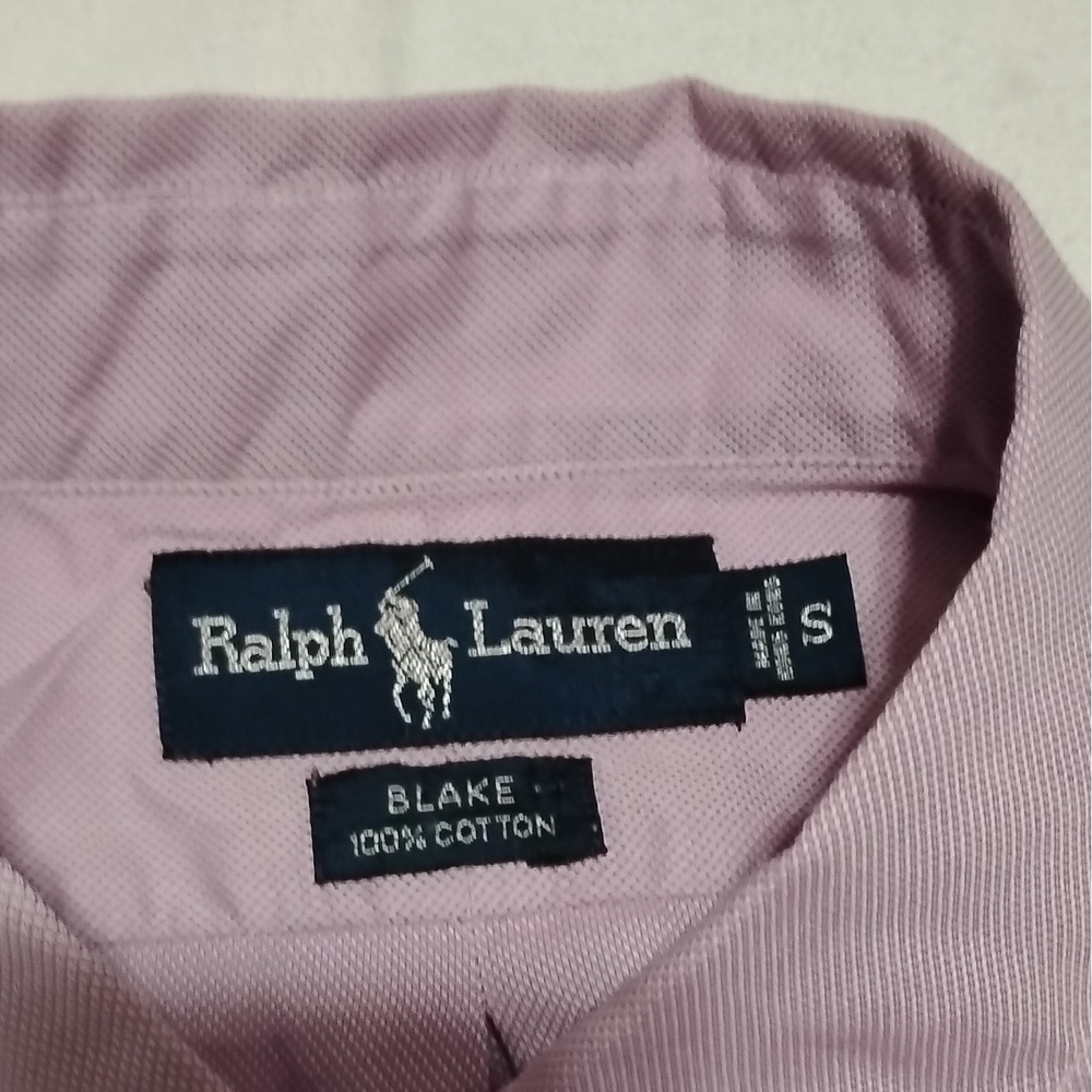 Vintage Ralph Lauren Blake Men's S Purple Solid Cotton Button-Down Long Sleeve